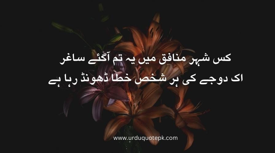 Top 20 Urdu Poetry in 2 Lines/Best poetry in urdu 14 A flower image with urdu poetry in 2 lines.
